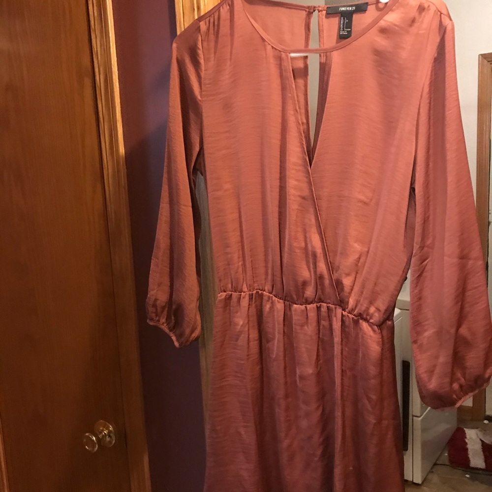 Blush colored dress with slit